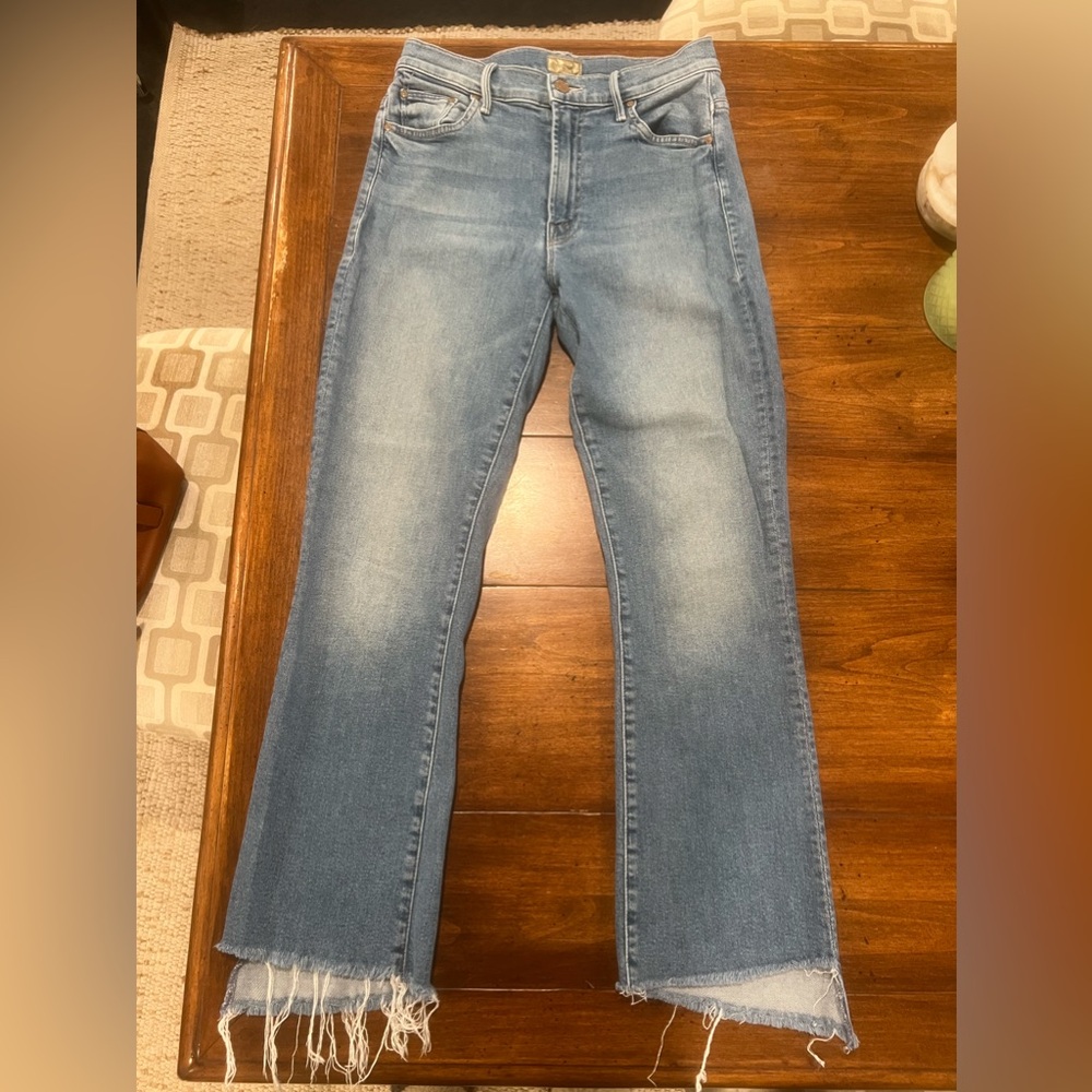 Mother jeans, insider crop step fray
